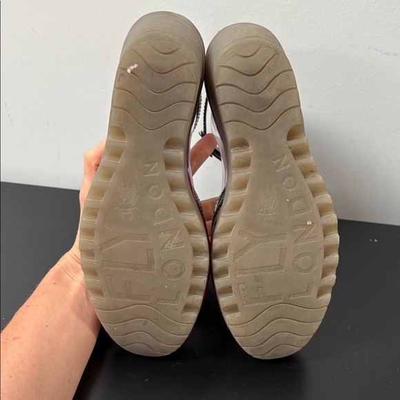 Fly London Ydel sandal open toe leather perforated platform wedge US7.5 EU38 - Picture 10 of 11